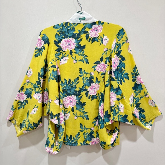 Anthropologie Floral Boho Open Front Kimono Top Cottagecore OS - Picture 4 of 9